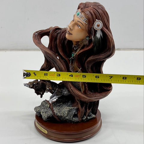 Bradford Exchange Native Spirits Maiden with Wolves Figurine Sculpture LE 2018