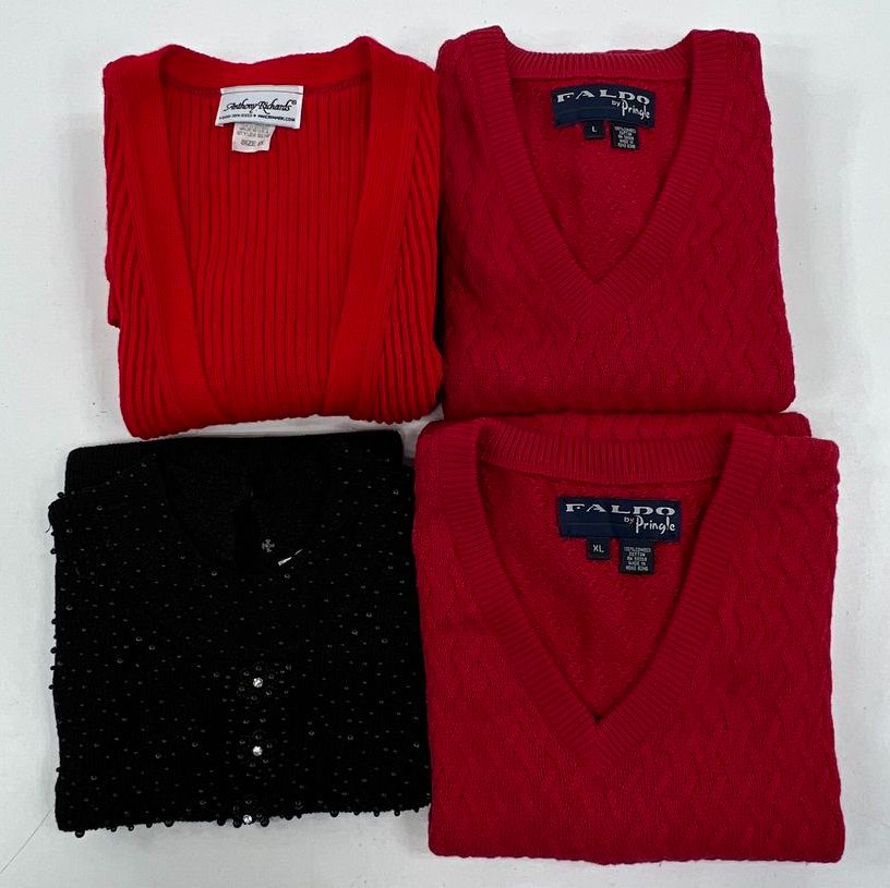 Vintage 90s Y2K Sweater Vest Lot 4 Mixed Brands Pringle Mens Womens Sz L-2X