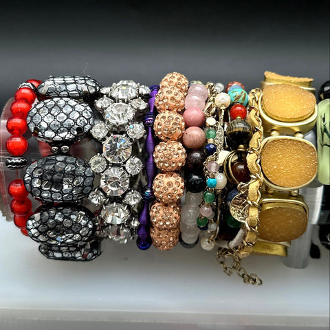 Vintage to Modern Mixed Costume Jewelry Lot of 35+ Bracelets Bangles Cuffs