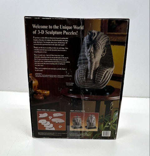 Milton Bradley 3D Sculpture Puzzle King Tut 163 Layer Vintage 1995 Open Box
