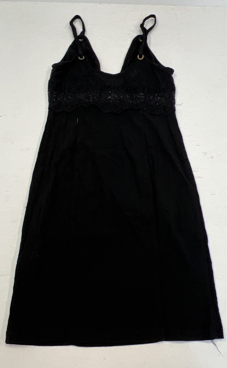 Free People Black Chemise Slip Dress Adjustable Strap Lace Trim Size X Shop Thrift World