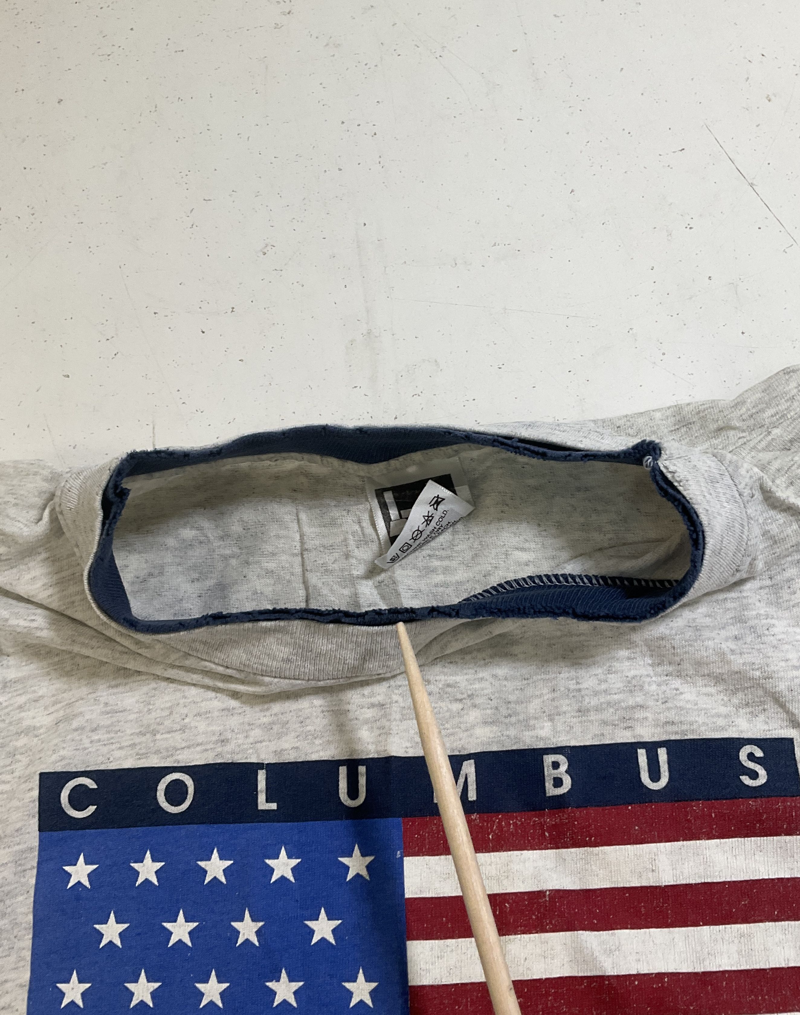 Vintage 90s LAT Columbus Nebraska American Flag T Shirt Single Stitch USA Made L