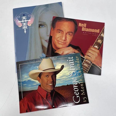 Cher Neil Diamond George Strait Tour Program Calendar Lot 2001-2005 Vintage