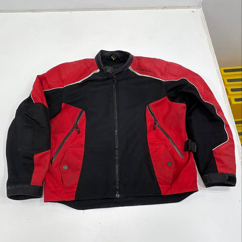 Scorpion Exo Men's Motorcycle Jacket Red Black Mesh Armored Padded Size XL