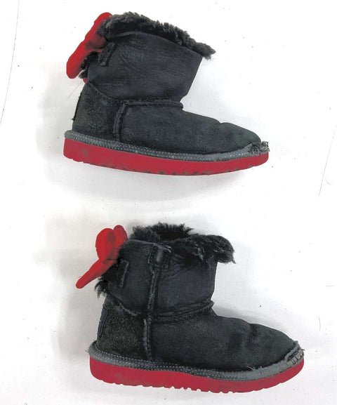 Ugg Australia Disney I Bailey Bow Minnie Black Red Boots Toddler