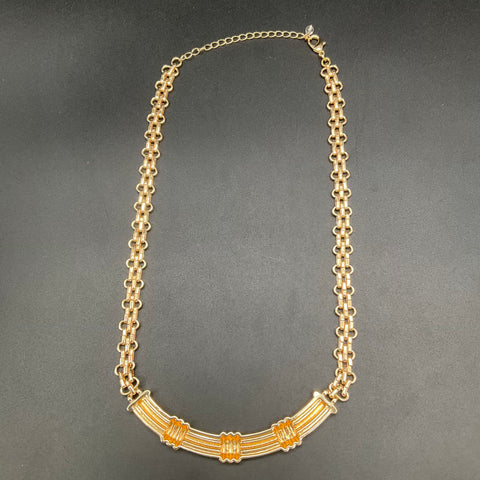 JTV Off Park Collection Gold Tone Bar Necklace and Bangle Bracelet Jewelry Set