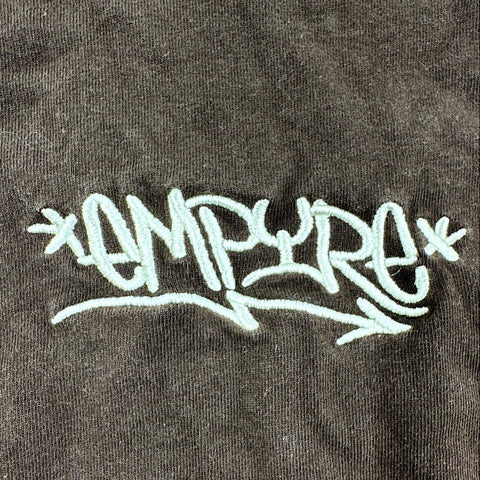 Empyre Men's Brown Long Sleeve T-Shirt Contrast Stitch Graffiti Logo Sz S