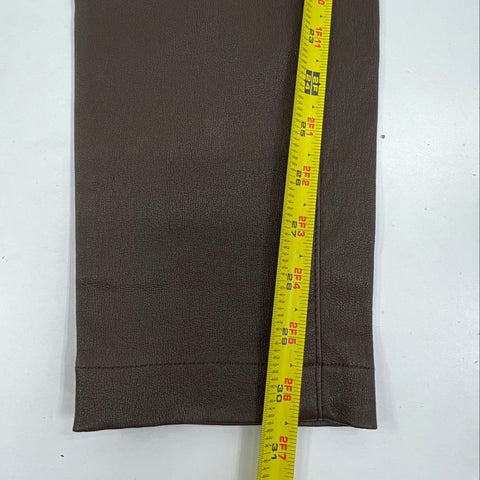 Vince Women's V2900 Skinny Lamb Leather Pants Brown 5-Pocket Size 8