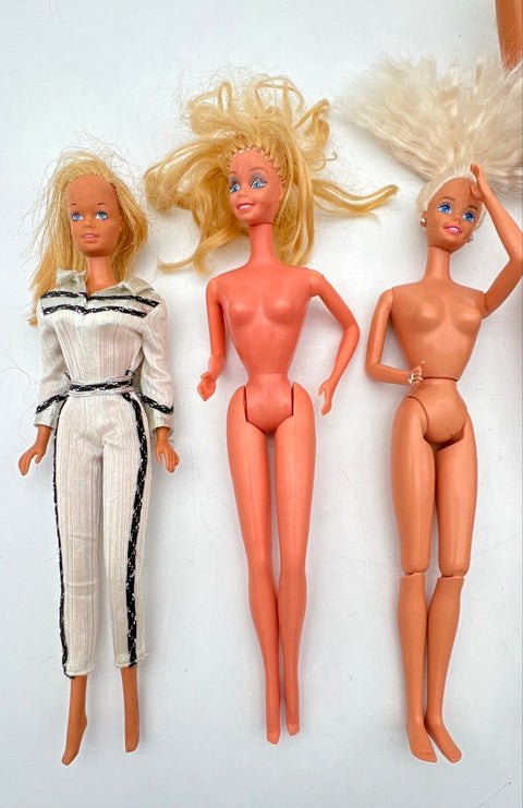 Barbie Doll Lot Mattel Vintage 4 Pieces Including 18 Inch Large Doll Mixed