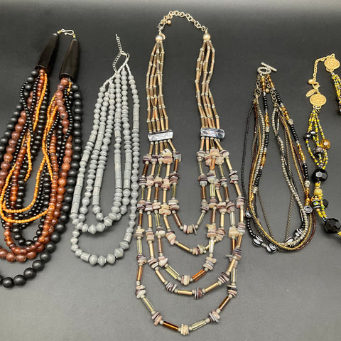Chico's & George Beaded Costume Jewelry Lot of 6 Necklaces Multi-Strand