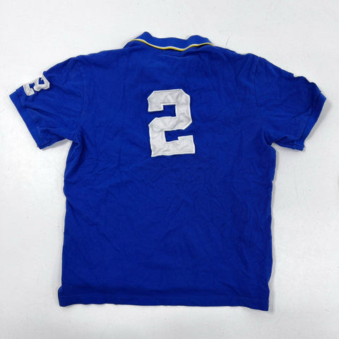 Polo Ralph Lauren Men's Blue Madrid Big Pony Slim Fit Crest Polo Shirt Sz L