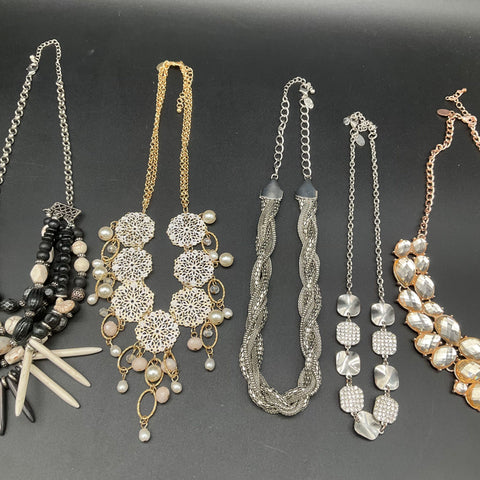 Fashion Statement Necklaces Jewelry Lot 7 Gold Silver Tone Rhinestone Boho Bib