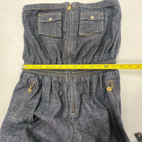 Vintage Y2K Baby Phat Women's Denim Jumpsuit Cargo Strapless Zip Sz 13