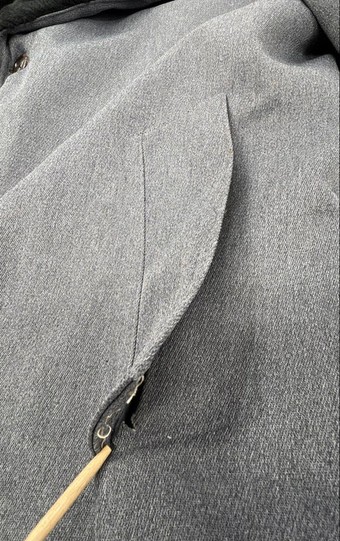 Vintage 90s Austin Manor Men's Gray Overcoat Faux Fur Collar Lining Sz 38R