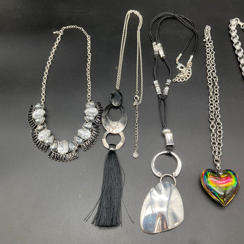 Chico's 1946 Fashion Jewelry Lot of 7 Necklaces Statement Tassel Heart Floral