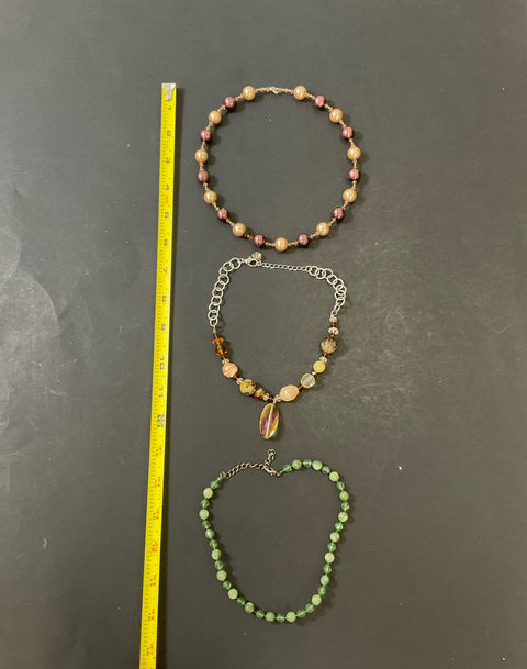 Sparkly Beaded Costume Necklaces and Bracelets Multifaceted Lot of 10 Pieces