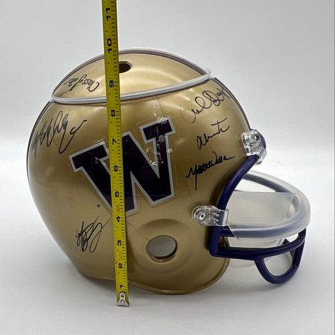 Washington Huskies NCAA Football Multi-Signed Helmet Snack Bowl Ice Bucket Gold