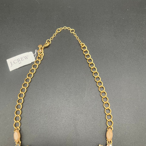 J. Crew Gold Tone Multi-Color Stone Floral Statement Necklace Bib Style