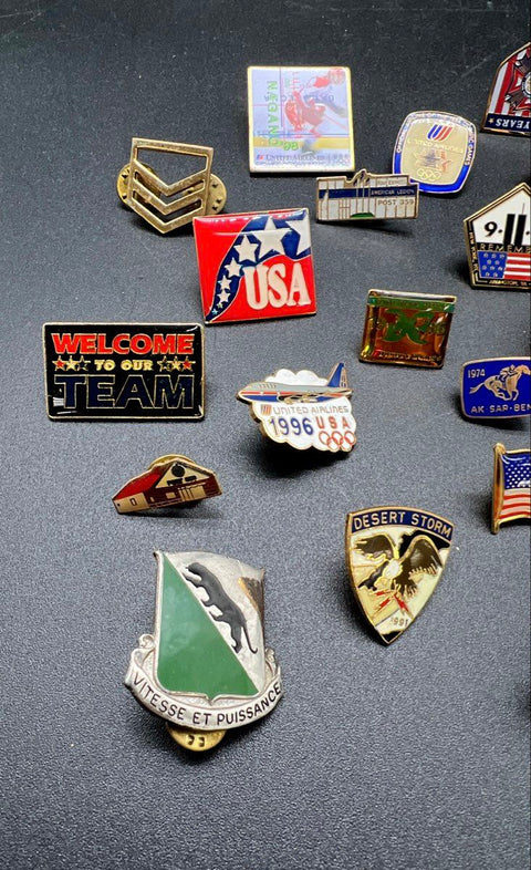 Vintage Olympics Military Airline Patriotic Lapel Pins Lot 25 Atlanta 9/11