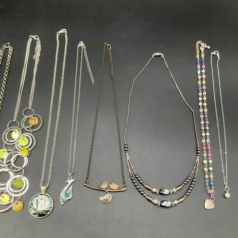 Mixed Costume Jewelry Necklace Lot 15pc Faux Pearl Pendants Vintage to Modern