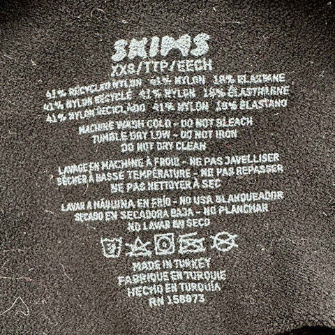 Skims Women's Onyx Black Fits Everybody Bodysuit Thong Sock Lot Sz XXS