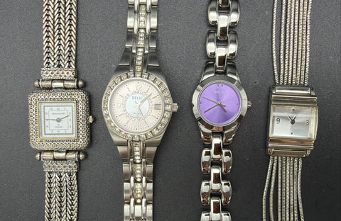 Relic Guess Metropolitan Women's Watch Lot 4 Silver Tone Not Tested As-Is