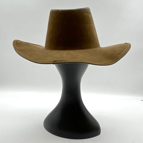 Vintage 80s Brown Suede Western Cowboy Hat Wide Brim Cattleman Sz M