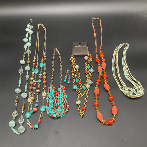 Daisy Fuentes Beaded Costume Fashion Jewelry Lot of 6 Necklaces & Earrings