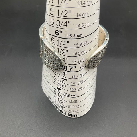 Brighton Silver Tone Pebble Motif Hinged Cuff Bracelet