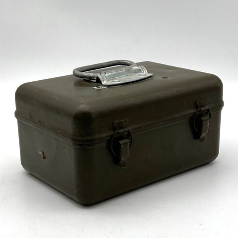 Vintage Military Chest M27 Metal Storage Box Olive Drab 12x7x6 Inch