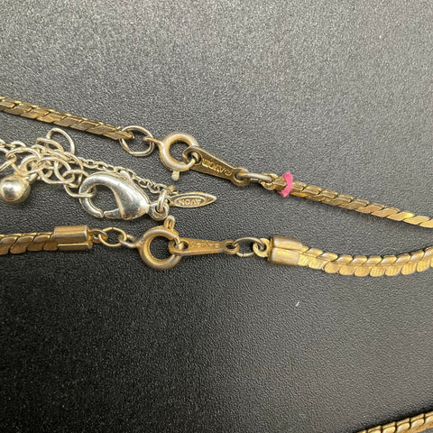 Vintage Avon Costume Jewelry Lot 11 Necklaces Gold Silver Tone Pendants Chains