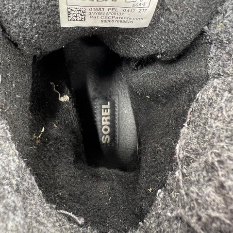 Sorel Conquest Wedge Black Leather Waterproof Ankle Boots Women's Size 7