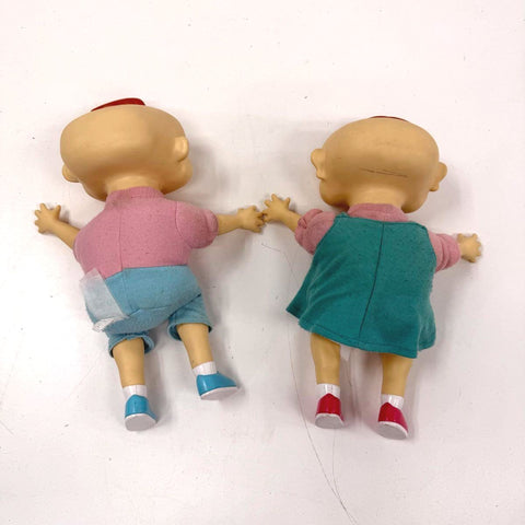 Vintage 1997 Rugrats Phil & Lil DeVille Doll Lot of 2 Viacom Plush Vinyl