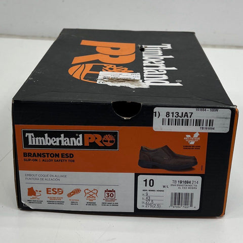 Timberland PRO Branston ESD Alloy Toe Slip-On Work Loafers Brown Size 10W
