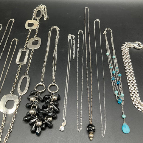 Vintage to Modern Mixed Costume Jewelry Lot 17 Necklaces Statement Pendants