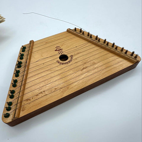 Vintage The Music Maker Lap Harp Zither Wood Instrument with Box & Song Sheets