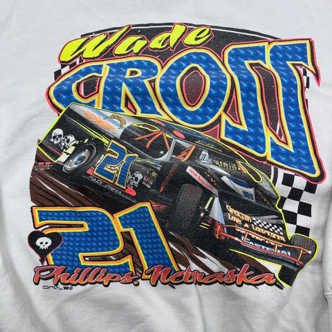 Vintage 2006 Wade Cross NASCAR Racing Crewneck Sweatshirt Phillips NE Sz XXL