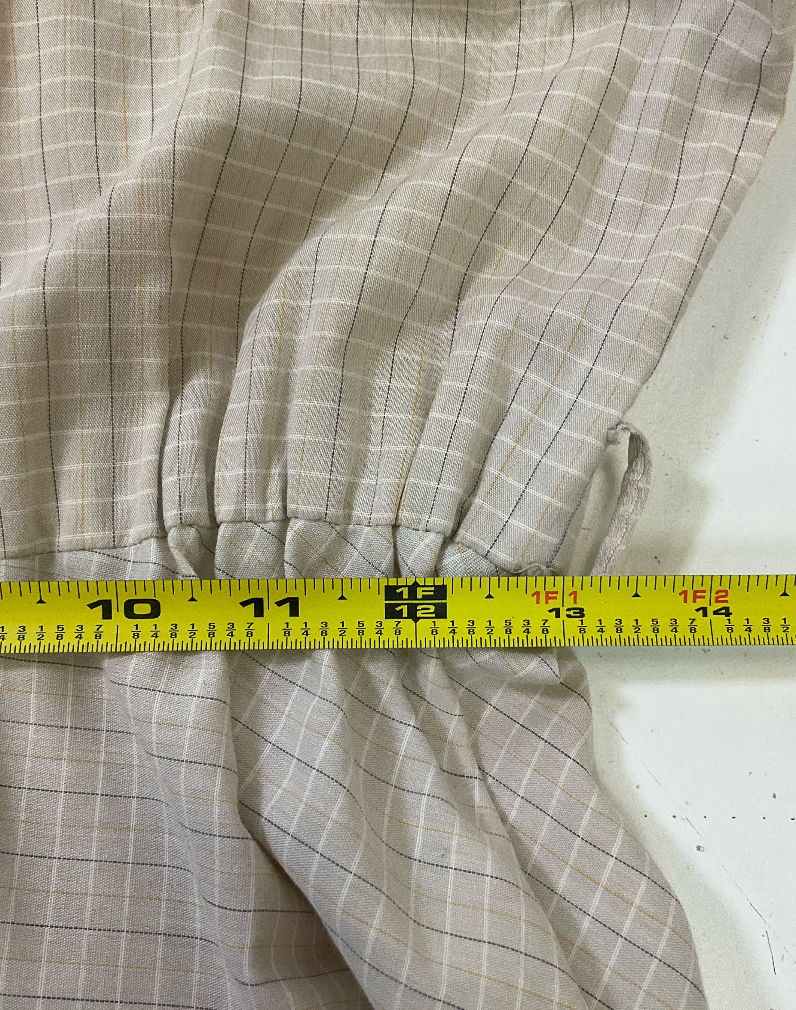 Vintage Women's Handmade Beige Plaid Shirtwaist Dress Size Medium