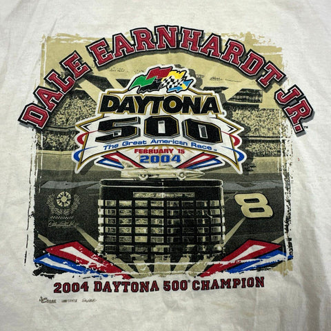 Vintage 2004 Dale Earnhardt Jr Daytona 500 NASCAR Champion T-Shirt Chase Sz L