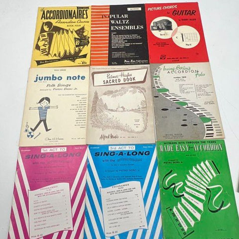 Lot of 25+ Vintage Mid-Century Sheet Music Books Accordion Guitar Ukulele