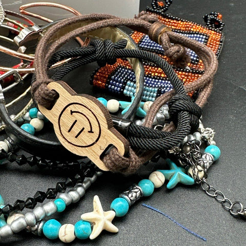 Mixed Costume Jewelry Bracelet Lot Vintage to Modern Beaded Bangles Cuffs