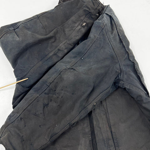 Carhartt C03 Black Arctic Traditional Coat Quilt Lined Distressed Jacket Sz 48