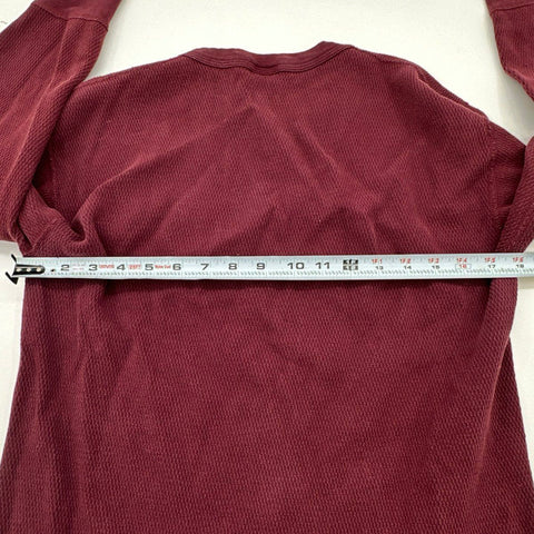 Vintage 90s Carhartt Men's Waffle Knit Thermal Long Sleeve Shirt Burgundy