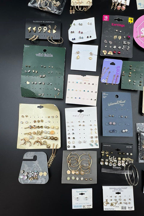 Mixed Costume Jewelry Lot Stud Hoop Earrings Claire's Aeropostale 0.75 lb