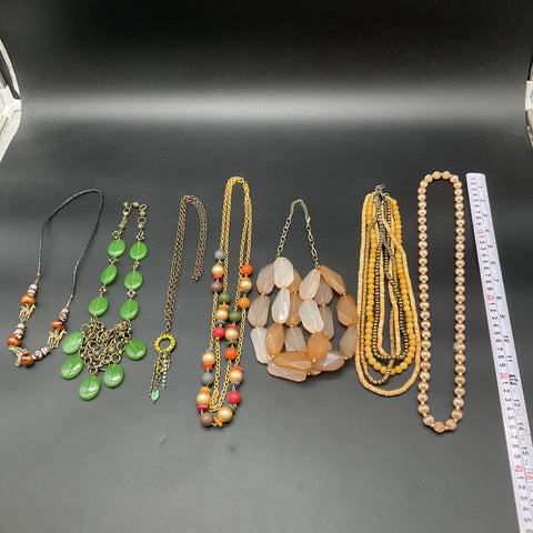 Vintage & Modern Boho Necklaces Jewelry Lot of 7 Beaded Glass Artisan Styles