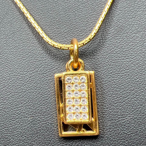 Brighton Gold Tone Rectangle Rhinestone Pendants Necklace