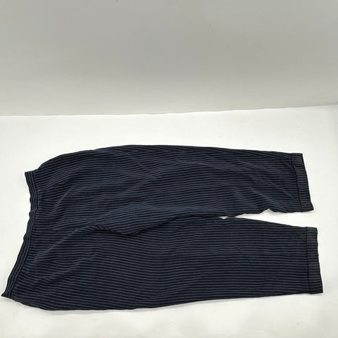 Vintage 90s Ralph Lauren Women's Navy Pinstripe Silk Cuffed Pants NWT Sz 18W