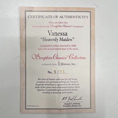 Seraphim Classics Vanessa Heavenly Maiden 1996 Angel Figurine With Box & COA