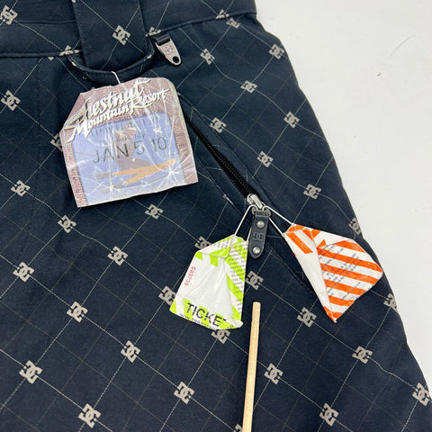 DC Men's Y2K Exotex 10K Ski Cargo Pants Black All Over Logo Sz S