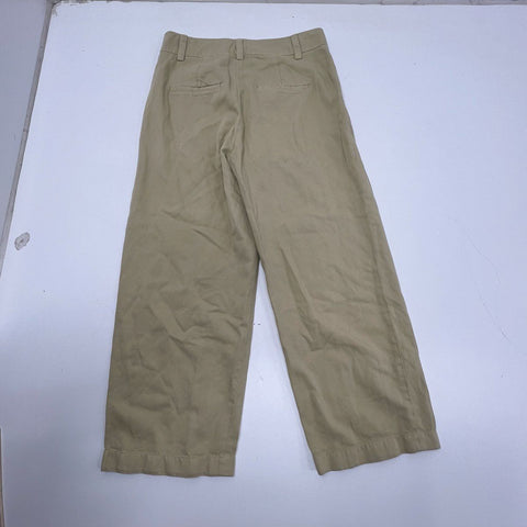 Vince Women's Lot 2 Tan Khaki Linen Blend Ankle Pants Trousers Size M & 8